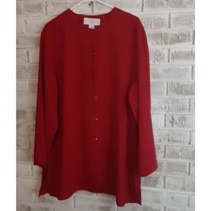 Maggie McNouchton Embroidered Blouse Classic sz 1X Red